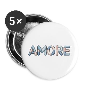 Amore Gift for Women Love Motif - Buttons large 2.2''/56 mm (5-pack) - white - Front