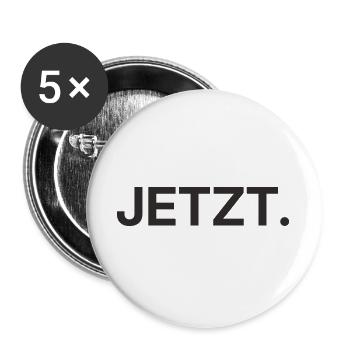 Jetzt – Minimalistisches Textdesign - Buttons groß 56 mm (5er Pack) - Weiß - Vorne