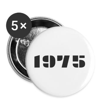 1975 - Lot de 5 grands badges (56 mm) - blanc - Devant