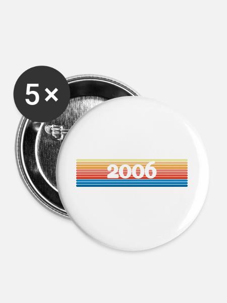Regenbogen 2006 - Buttons groß 56 mm (5er Pack) - Weiß