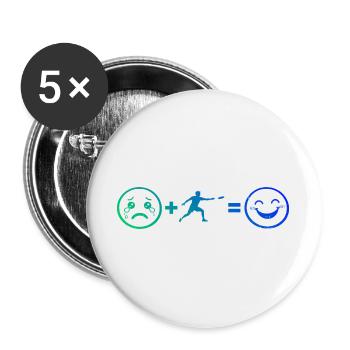 Ultimate Frisbee Geschenk für der Ultimate-Spieler - Buttons groß 56 mm (5er Pack) - Weiß - Vorne