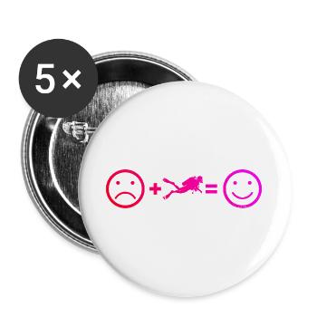 Gift idea for a diver with scuba diving - Buttons large 2.2''/56 mm (5-pack) - white - Front