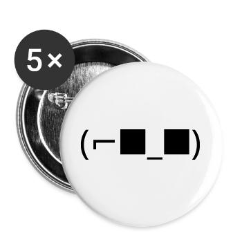 Lunettes de soleil Émoticon (⌐■_■) Accepte - Lot de 5 grands badges (56 mm) - blanc - Devant