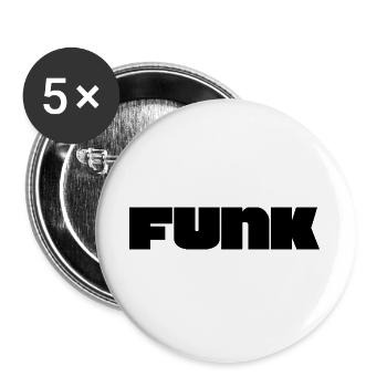 Logo funk audacieux - Lot de 5 grands badges (56 mm) - blanc - Devant