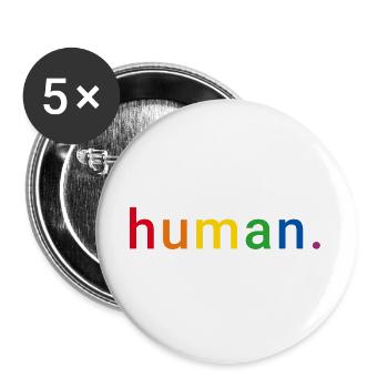 Human Rainbow Human Rights LGBTQ - Lot de 5 grands badges (56 mm) - blanc - Devant