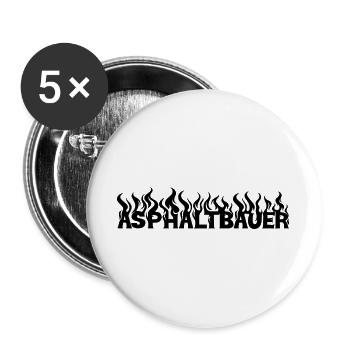 Asphaltbauer 2 - Buttons groß 56 mm (5er Pack) - Weiß - Vorne