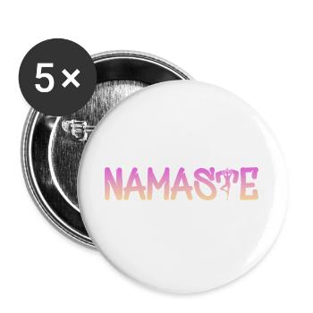 Namaste Yoga - Buttons groß 56 mm (5er Pack) - Weiß - Vorne