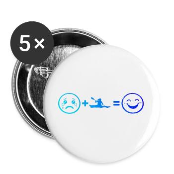 Geschenkidee für eine Wildwasserfahrerin mit Kayak - Buttons groß 56 mm (5er Pack) - Weiß - Vorne