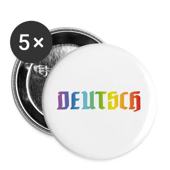 DEUTSCH PRIDE - Buttons groß 56 mm (5er Pack) - Weiß - Vorne