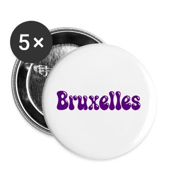 Brüsseler Purple Bubble Tippfehler - Buttons groß 56 mm (5er Pack) - Weiß - Vorne