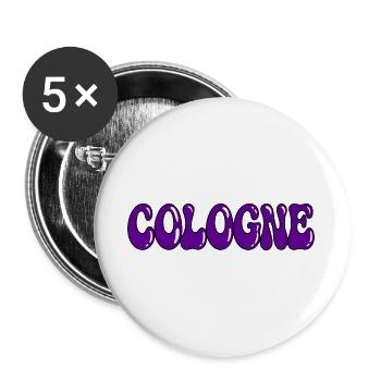Kölner Lila, gefrorene Typografie - Buttons groß 56 mm (5er Pack) - Weiß - Vorne