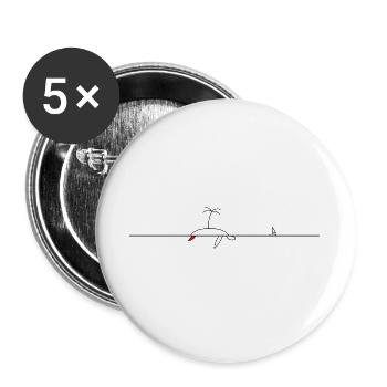 Palme auf Schildkröte Minimalismus Lineart - Buttons groß 56 mm (5er Pack) - Weiß - Vorne