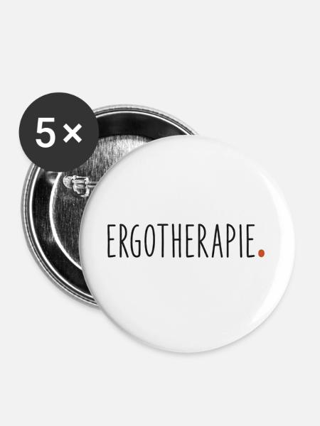 Ergotherapie. Punkt. - Buttons groß 56 mm (5er Pack) - Weiß