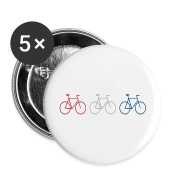 3 bikes - Buttons large 2.2''/56 mm (5-pack) - white - Front
