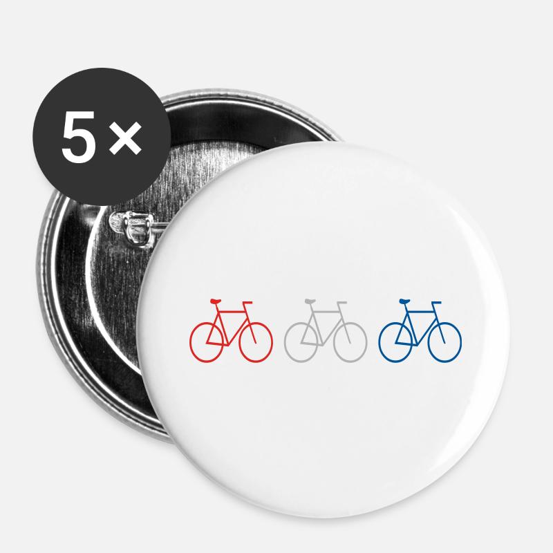 3 bikes - Buttons large 2.2''/56 mm (5-pack) - white