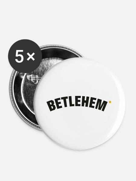 betlehem - Buttons groß 56 mm (5er Pack) - Weiß