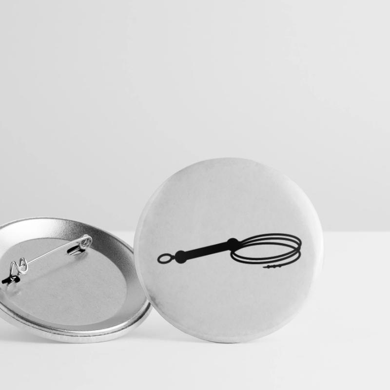 Peitsche + eigener Text Buttons groß 56 mm (5er Pack)