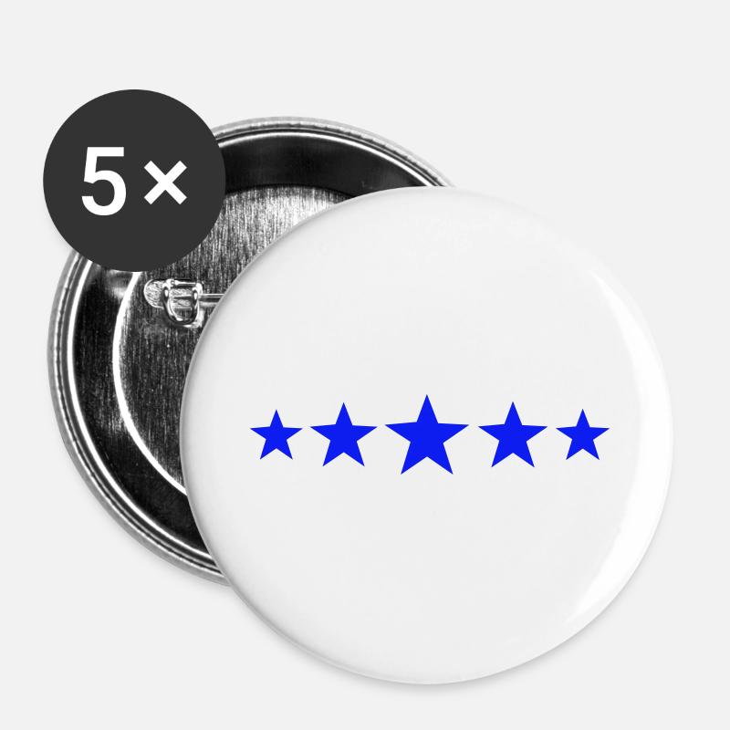 Stars - Buttons large 2.2''/56 mm (5-pack) - white