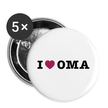 mp_i_love_oma - Buttons large 2.2''/56 mm (5-pack) - white - Front