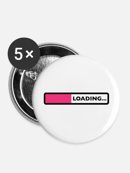 loading laden computer warten ladebalken - Buttons groß 56 mm (5er Pack) - Weiß