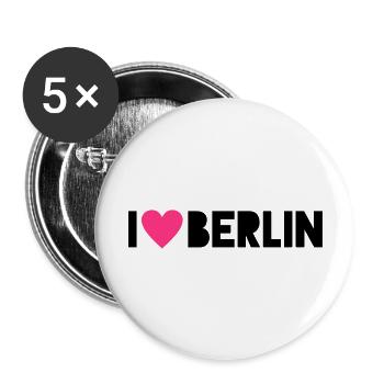 I Love Berlin - Buttons large 2.2''/56 mm (5-pack) - white - Front
