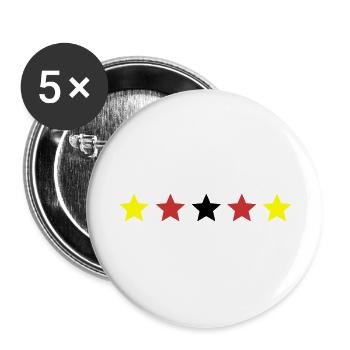 Deutschland Sterne - Buttons groß 56 mm (5er Pack) - Weiß - Vorne