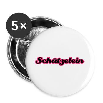 Schätzelein | Schatz | Schätzchen - Buttons large 2.2''/56 mm (5-pack) - white - Front