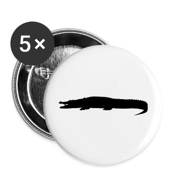 crocodile silhouette - Buttons large 2.2''/56 mm (5-pack) - white - Front