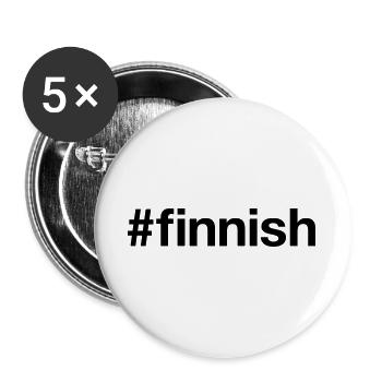 FINNISH Hashtag Finland Finnisch Finnland - Buttons large 2.2''/56 mm (5-pack) - white - Front