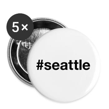 SEATTLE Hashtag Grunge - Buttons large 2.2''/56 mm (5-pack) - white - Front