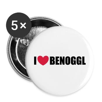 Benoggl - Buttons groß 56 mm (5er Pack) - Weiß - Vorne