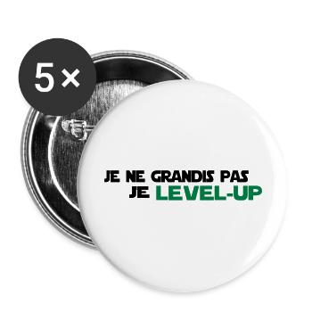 je ne grandis pas - Lot de 5 grands badges (56 mm) - blanc - Devant