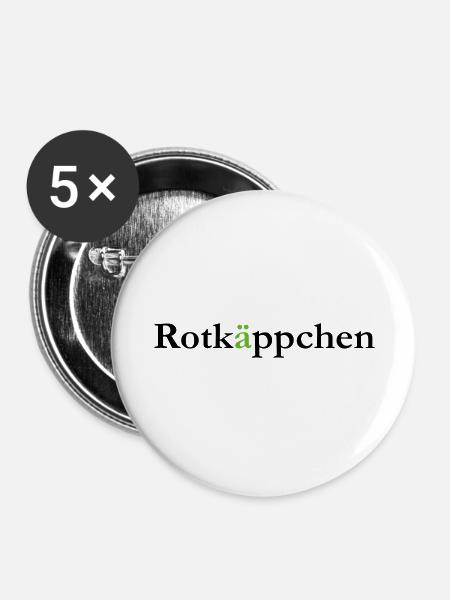 Rotkäppchen - Buttons groß 56 mm (5er Pack) - Weiß