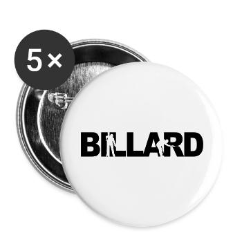 Billard - Buttons groß 56 mm (5er Pack) - Weiß - Vorne