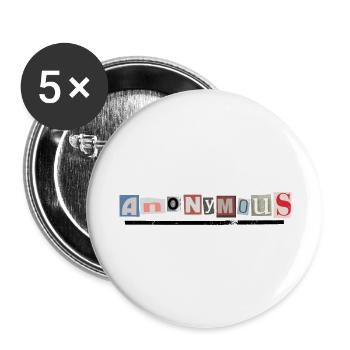 Anonymous - Buttons groß 56 mm (5er Pack) - Weiß - Vorne