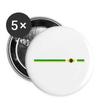 Brazil Design logo - Lot de 5 grands badges (56 mm) - blanc - Devant