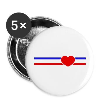 Schleswig-Holstein Herz - Buttons groß 56 mm (5er Pack) - Weiß - Vorne