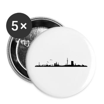 Hambourg skyline panorama - Lot de 5 grands badges (56 mm) - blanc - Devant