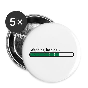 wedding loading 80% - Buttons groß 56 mm (5er Pack) - Weiß - Vorne