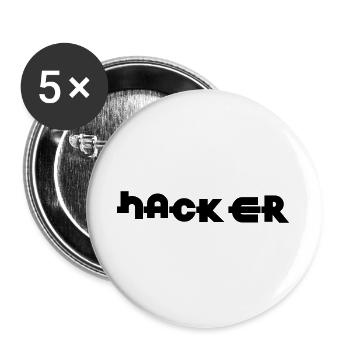 Hacker - Buttons groß 56 mm (5er Pack) - Weiß - Vorne