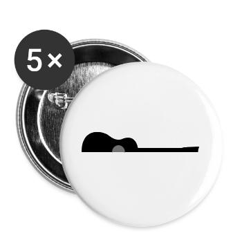 guitare - Lot de 5 grands badges (56 mm) - blanc - Devant