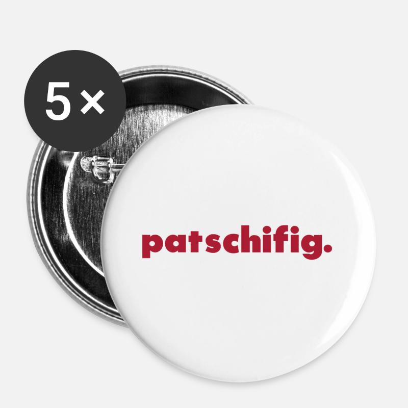 patschifig. - Buttons groß 56 mm (5er Pack) - Weiß