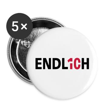 Endlich 10 Zehnter Geburtstag - Buttons groß 56 mm (5er Pack) - Weiß - Vorne