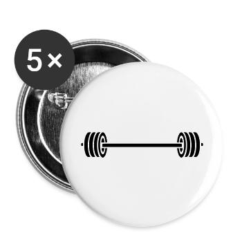 langhantel_gu1 - Buttons groß 56 mm (5er Pack) - Weiß - Vorne