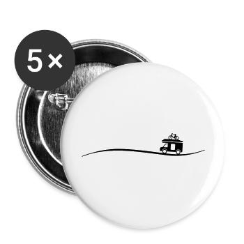 Wohnmobil Fahrrad - Buttons groß 56 mm (5er Pack) - Weiß - Vorne