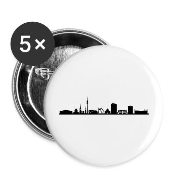 Skyline - Dortmund - Buttons groß 56 mm (5er Pack) - Weiß - Vorne