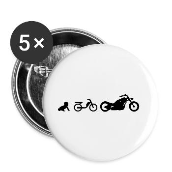 Der Weg zum harten Biker - Buttons groß 56 mm (5er Pack) - Weiß - Vorne