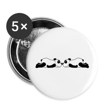 2 lying panda - Buttons large 2.2''/56 mm (5-pack) - white - Front