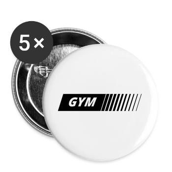 Course de logo de gym - Lot de 5 grands badges (56 mm) - blanc - Devant