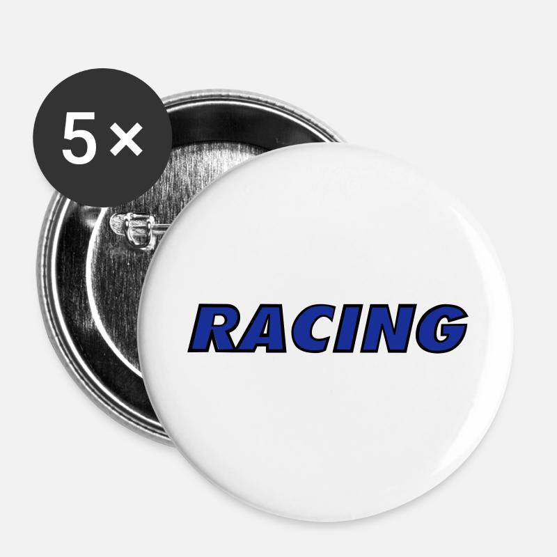 Racing - Buttons large 2.2''/56 mm (5-pack) - white